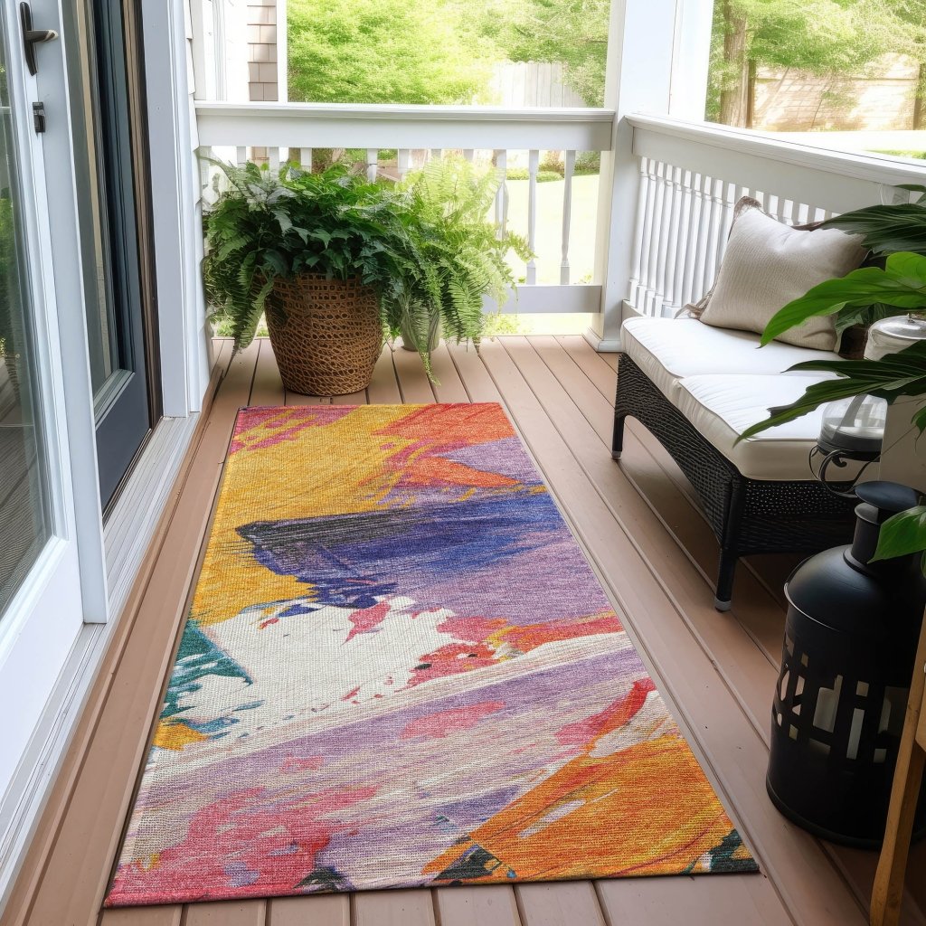 LOOMLAN Rugs Daryah Gold Washable Indoor-Outdoor Rug