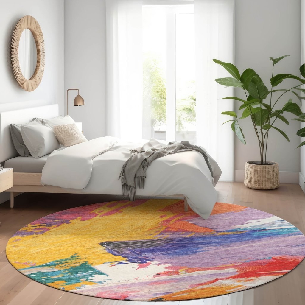LOOMLAN Rugs Daryah Gold Washable Indoor-Outdoor Rug