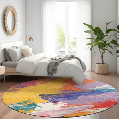 LOOMLAN Rugs Daryah Gold Washable Indoor-Outdoor Rug