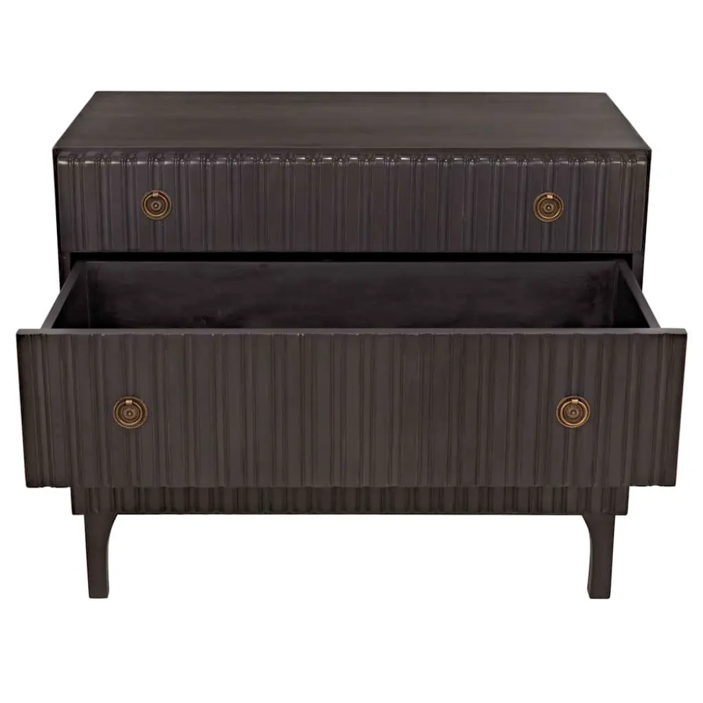 Noir Daryl Three Drawers Wood Dresser