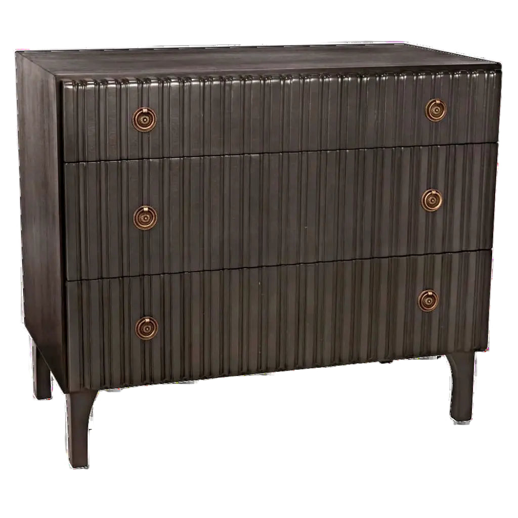 Noir Daryl Three Drawers Wood Dresser
