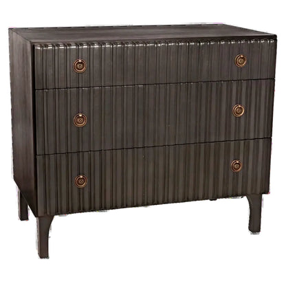 Noir Daryl Three Drawers Wood Dresser