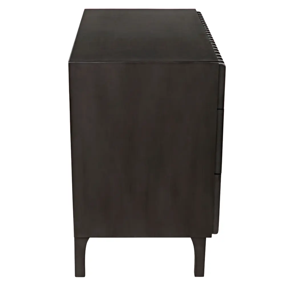 Noir Daryl Three Drawers Wood Dresser