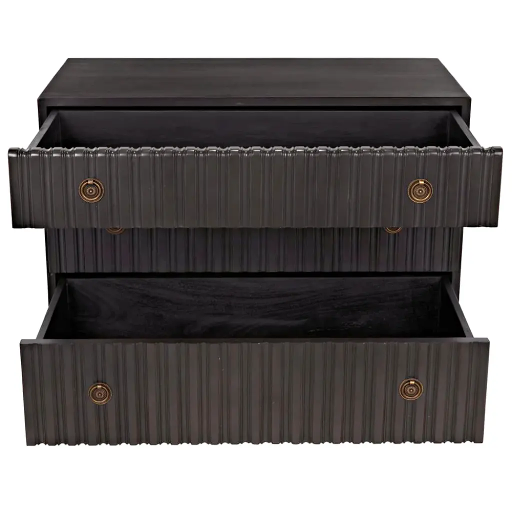 Noir Daryl Three Drawers Wood Dresser