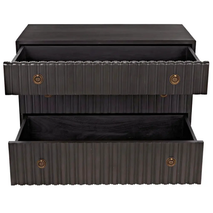 Noir Daryl Three Drawers Wood Dresser