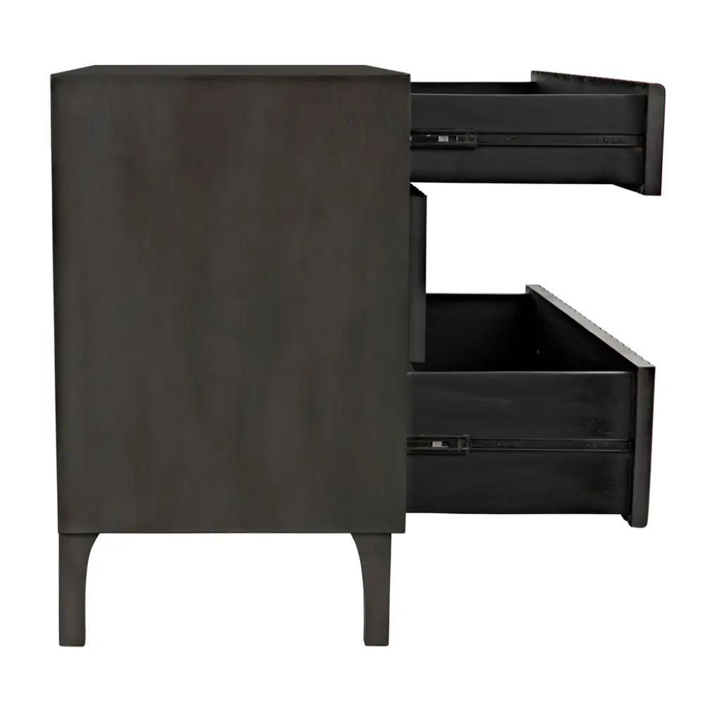 Noir Daryl Three Drawers Wood Dresser