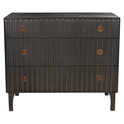 Noir Daryl Three Drawers Wood Dresser