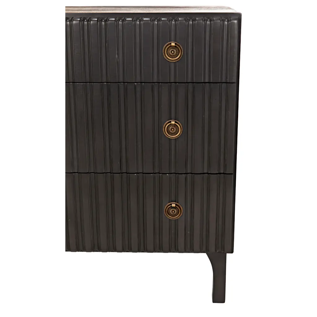 Noir Daryl Three Drawers Wood Dresser