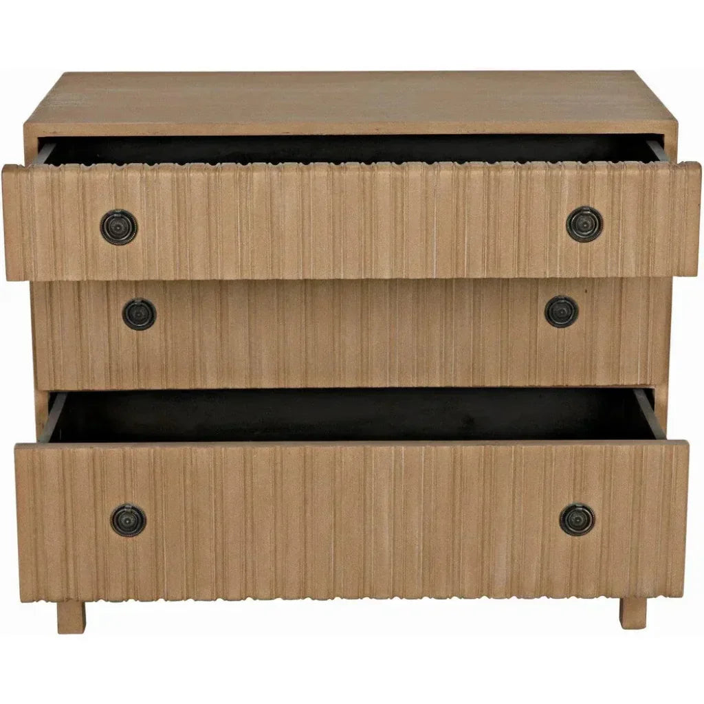 Noir Daryl Three Drawers Wood Dresser