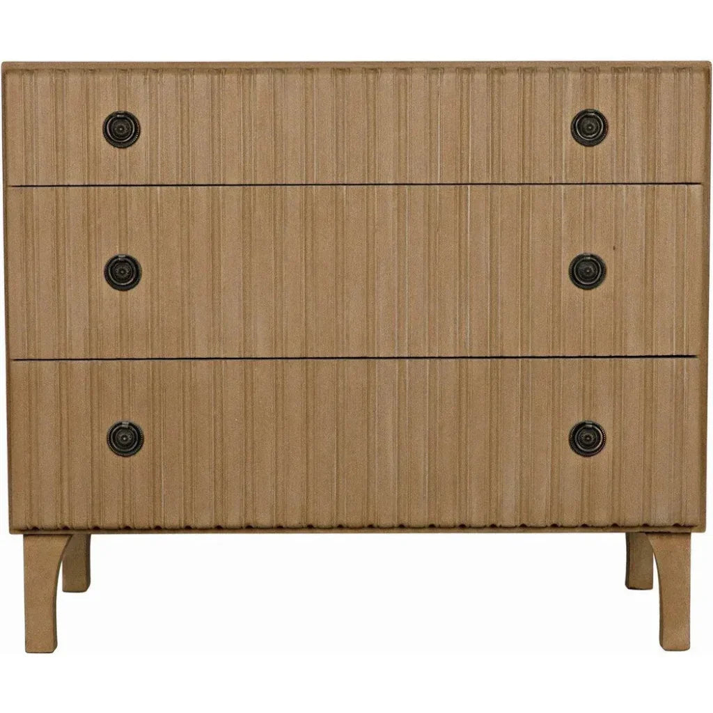 Noir Daryl Three Drawers Wood Dresser