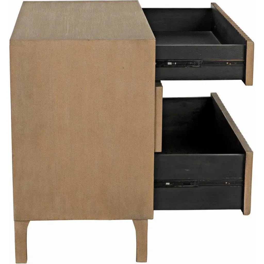 Noir Daryl Three Drawers Wood Dresser
