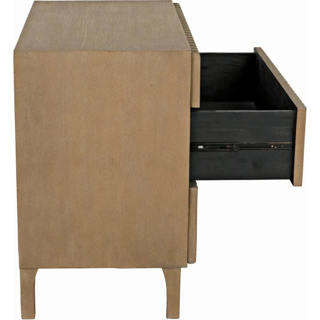 Noir Daryl Three Drawers Wood Dresser