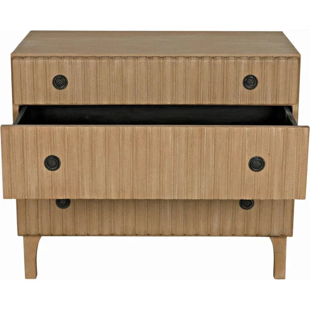 Noir Daryl Three Drawers Wood Dresser