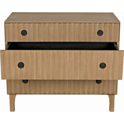 Noir Daryl Three Drawers Wood Dresser