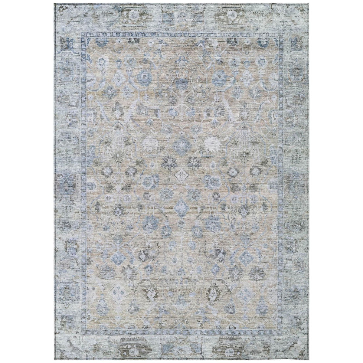 Laeel Beige Washable Indoor-Outdoor Rug