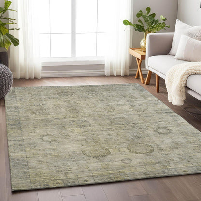 Laeanor Brown Washable Indoor-Outdoor Rug -- brown