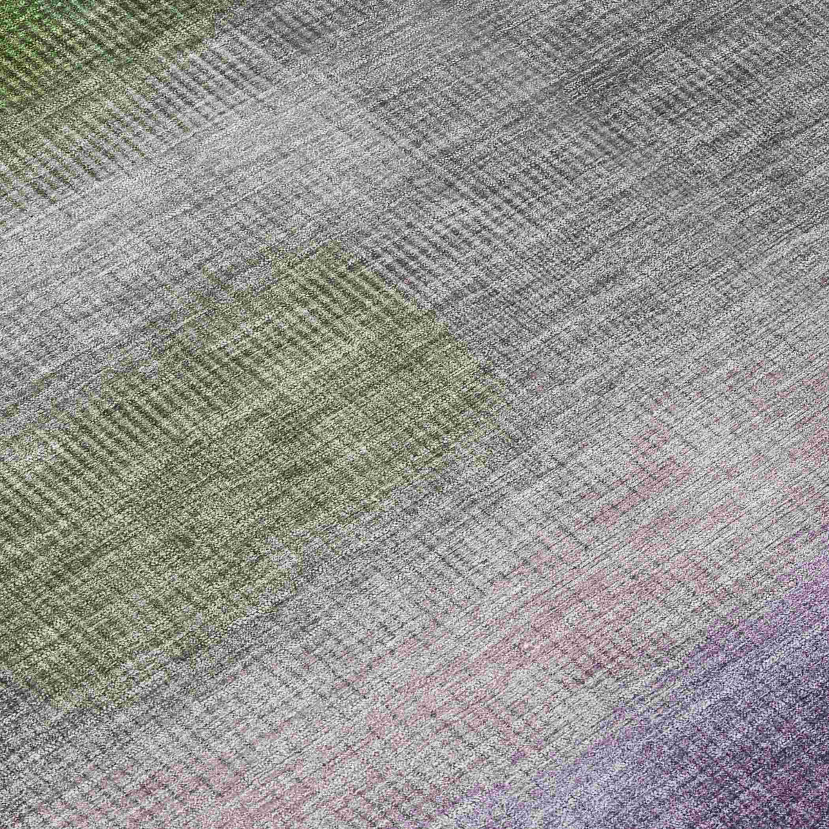 Haelor Green Washable Indoor-Outdoor Rug