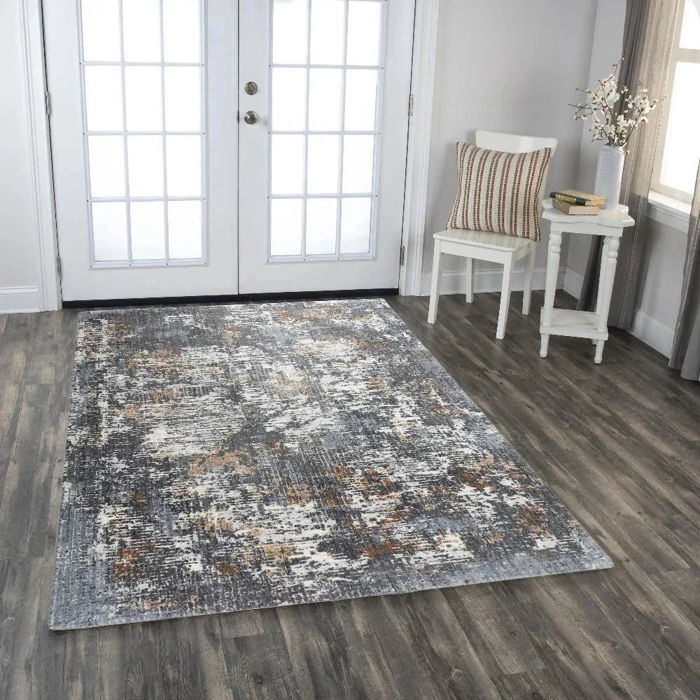 Cale Abstract Blue Large Area Rugs For Living Room -- blue
