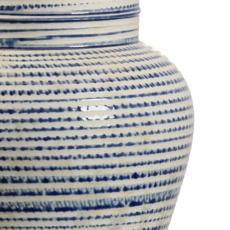 Chelsea House Beehive Blue Ceramic And Gold Accents Urn Table Lamp