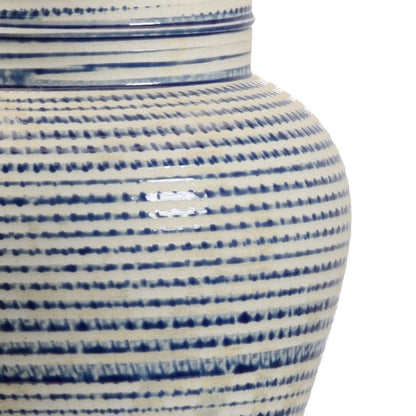 Chelsea House Beehive Blue Ceramic And Gold Accents Urn Table Lamp