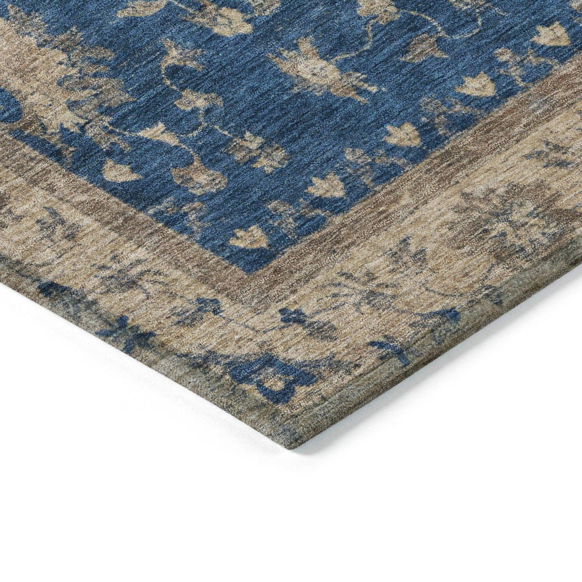 Iriaris Navy Washable Indoor-Outdoor Rug