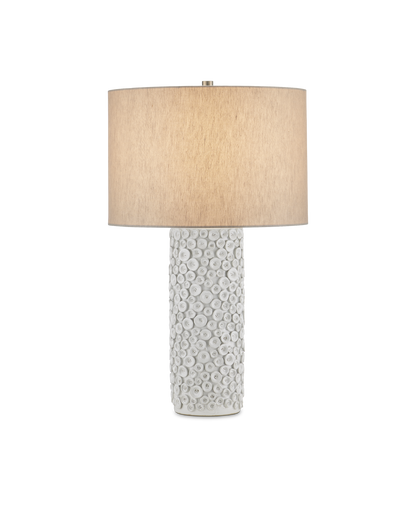 Buttons Ceramic and Metal White Table Lamp