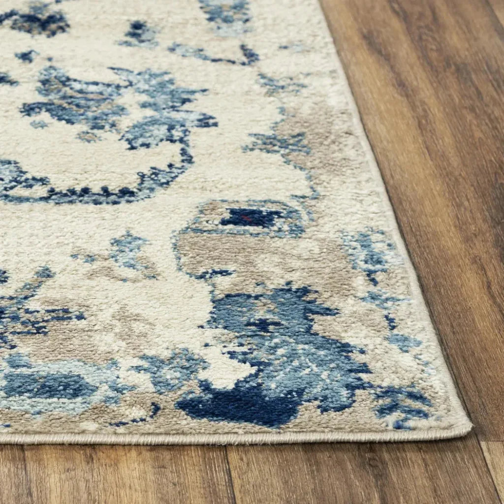 Cons Floral Blue Kitchen Hallway Runner Rug -- blue