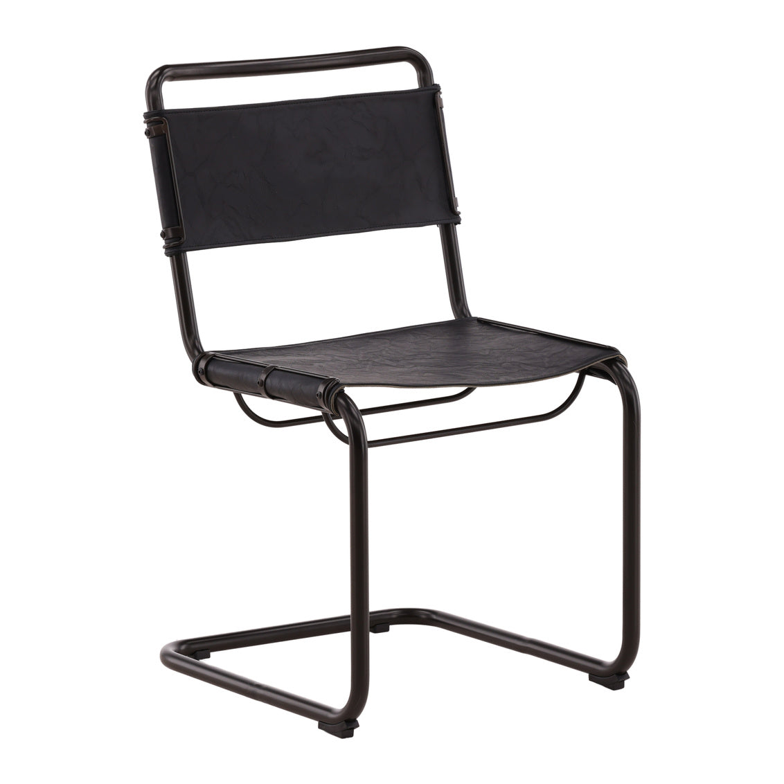 Furniture Classics Harrison Black Leather Side Chair 2PC