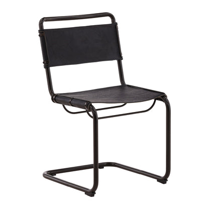 Furniture Classics Harrison Black Leather Side Chair 2PC