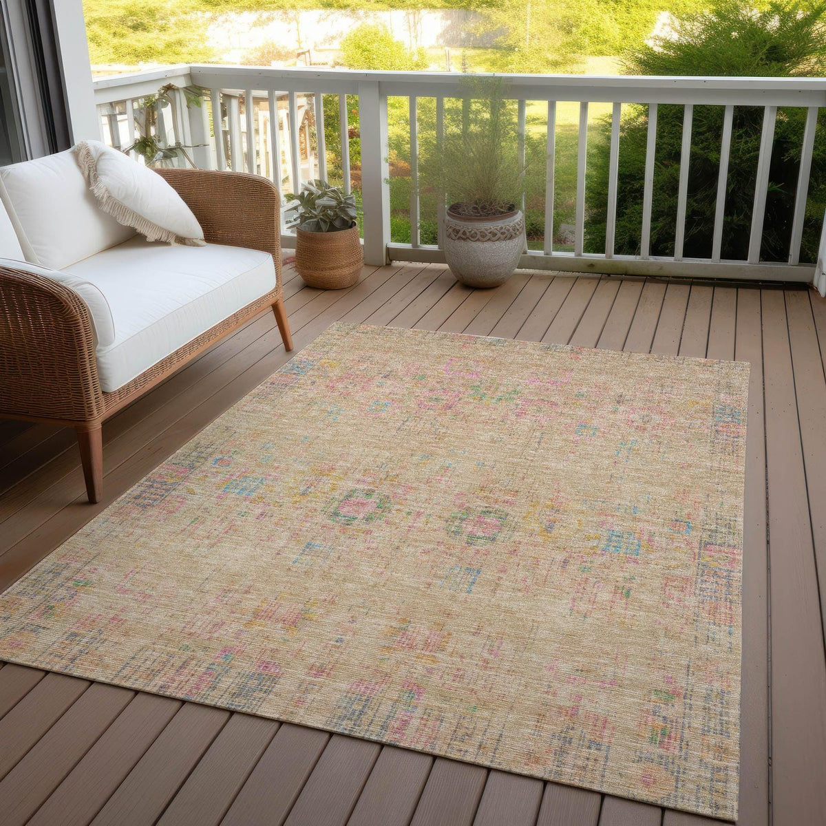 Haelon Brown Washable Indoor-Outdoor Rug -- brown