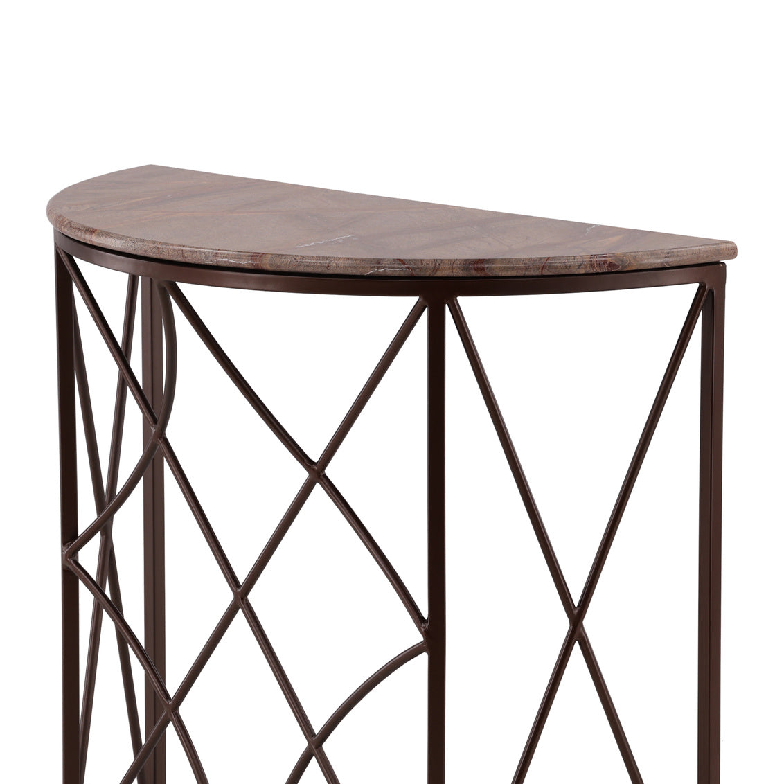 Furniture Classics Madaline Iron Base Semi-Circle Console Table