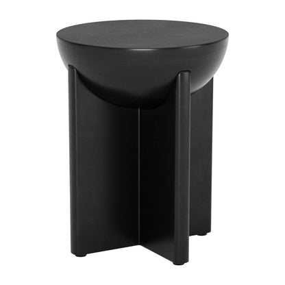 Tume Wood Black Round Side Table