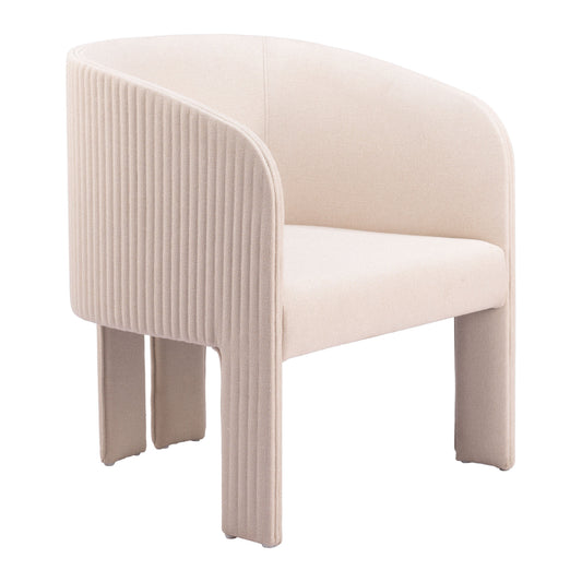 Hull Wood Beige Armless Accent Chair