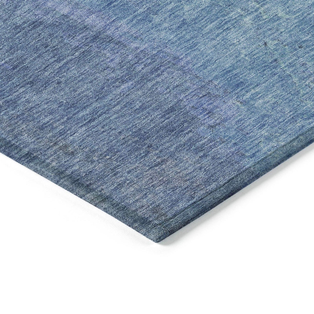 Iriion Blue Washable Indoor-Outdoor Rug