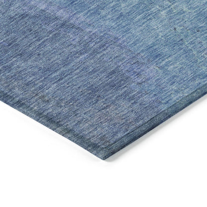Iriion Blue Washable Indoor-Outdoor Rug