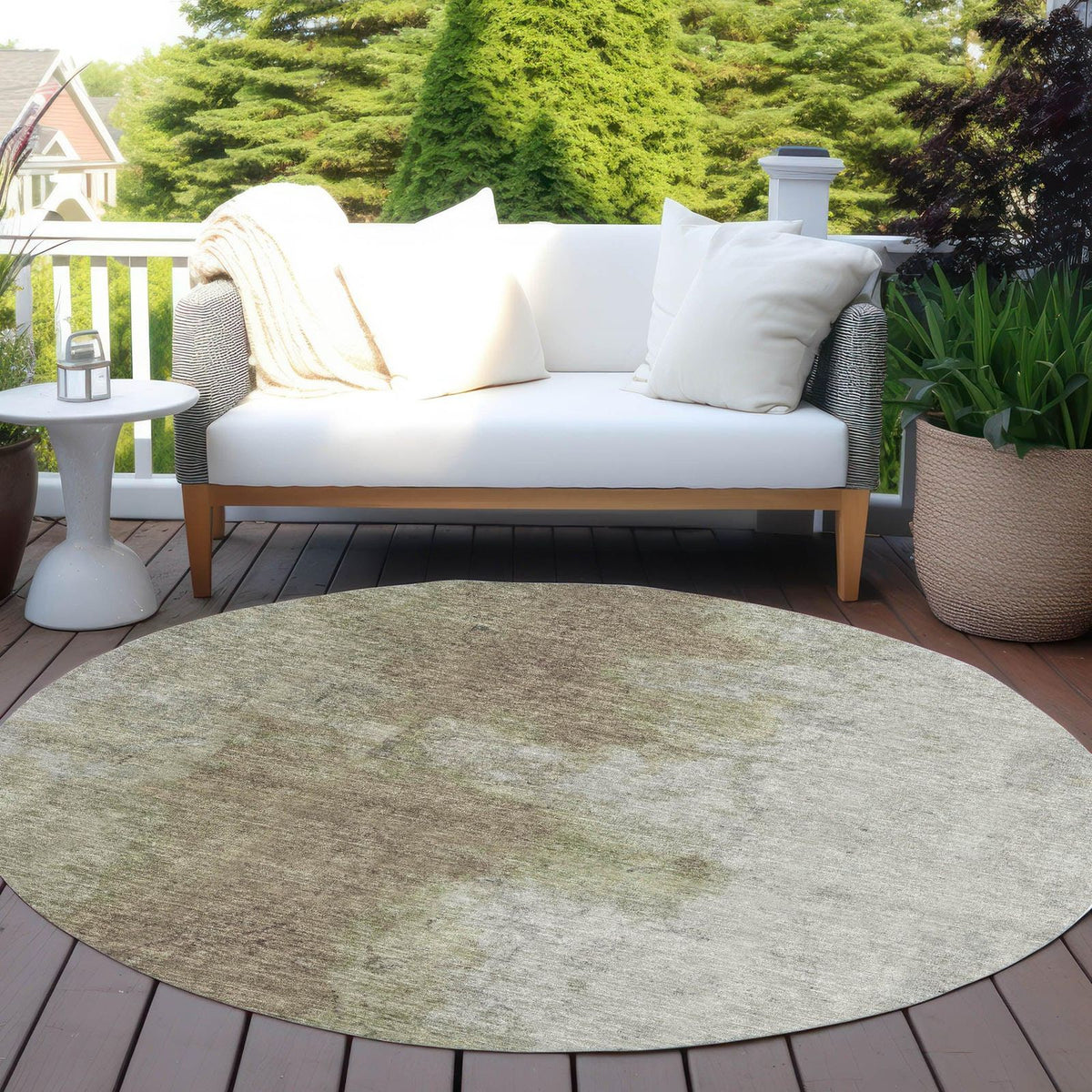 Iriel Brown Washable Indoor-Outdoor Rug