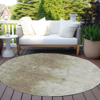 Iriel Brown Washable Indoor-Outdoor Rug