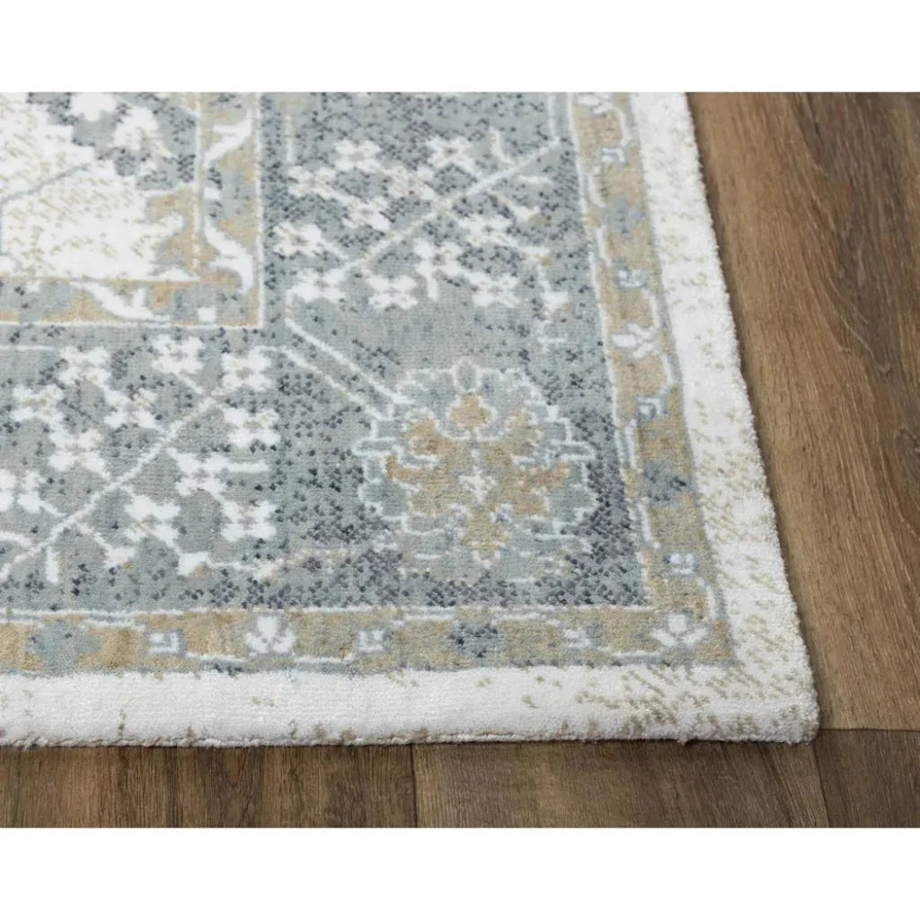 Batu Floral Gray Large Area Rugs For Living Room -- gray