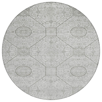 Iriora Gray Washable Indoor-Outdoor Rug