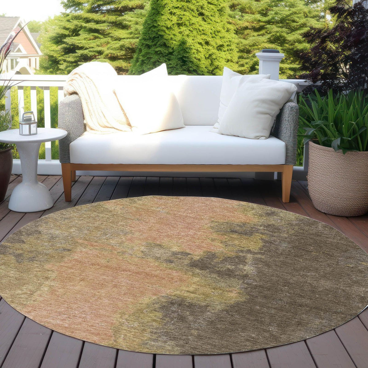 Iriion Brown Washable Indoor-Outdoor Rug