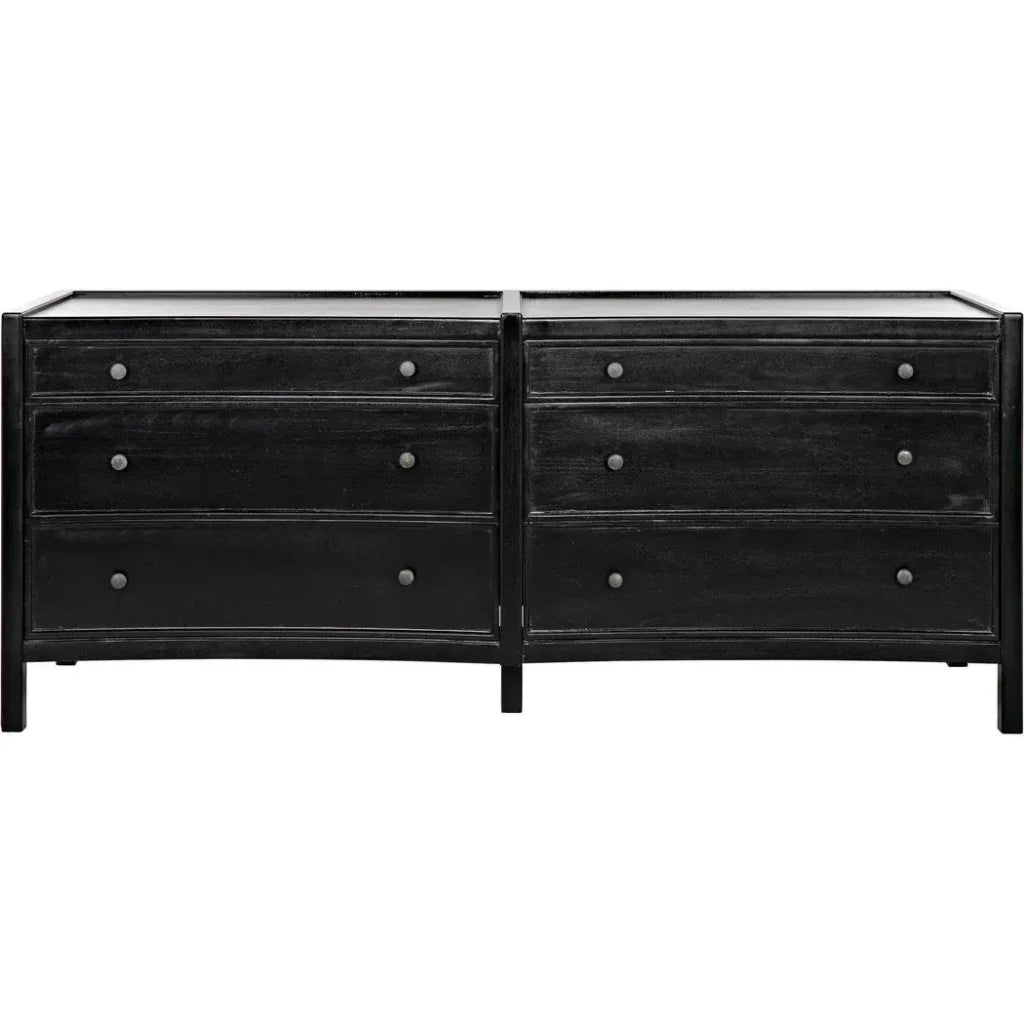 Hampton Six Drawers Wood Dresser -- view 3