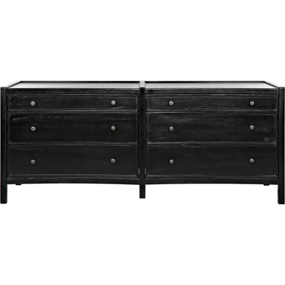Hampton Six Drawers Wood Dresser -- view 3