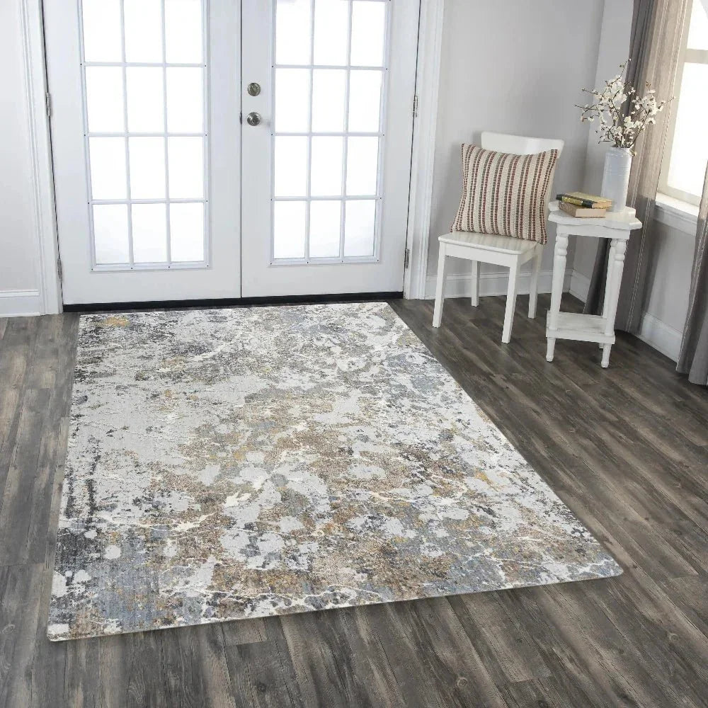 Cade Abstract Blue Large Area Rugs For Living Room -- blue