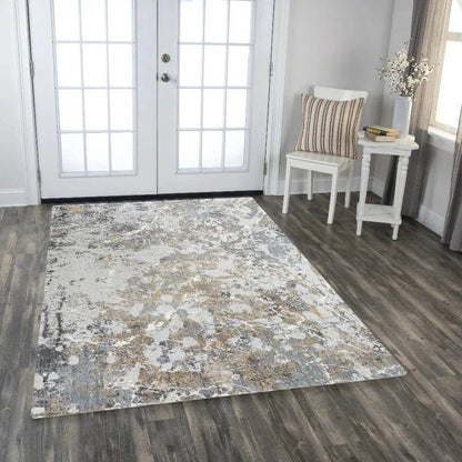Cade Abstract Blue Large Area Rugs For Living Room -- blue