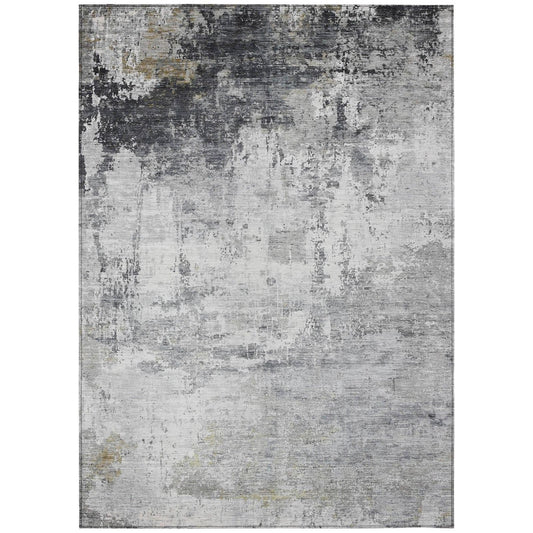 Kaelira Gray Washable Indoor-Outdoor Rug