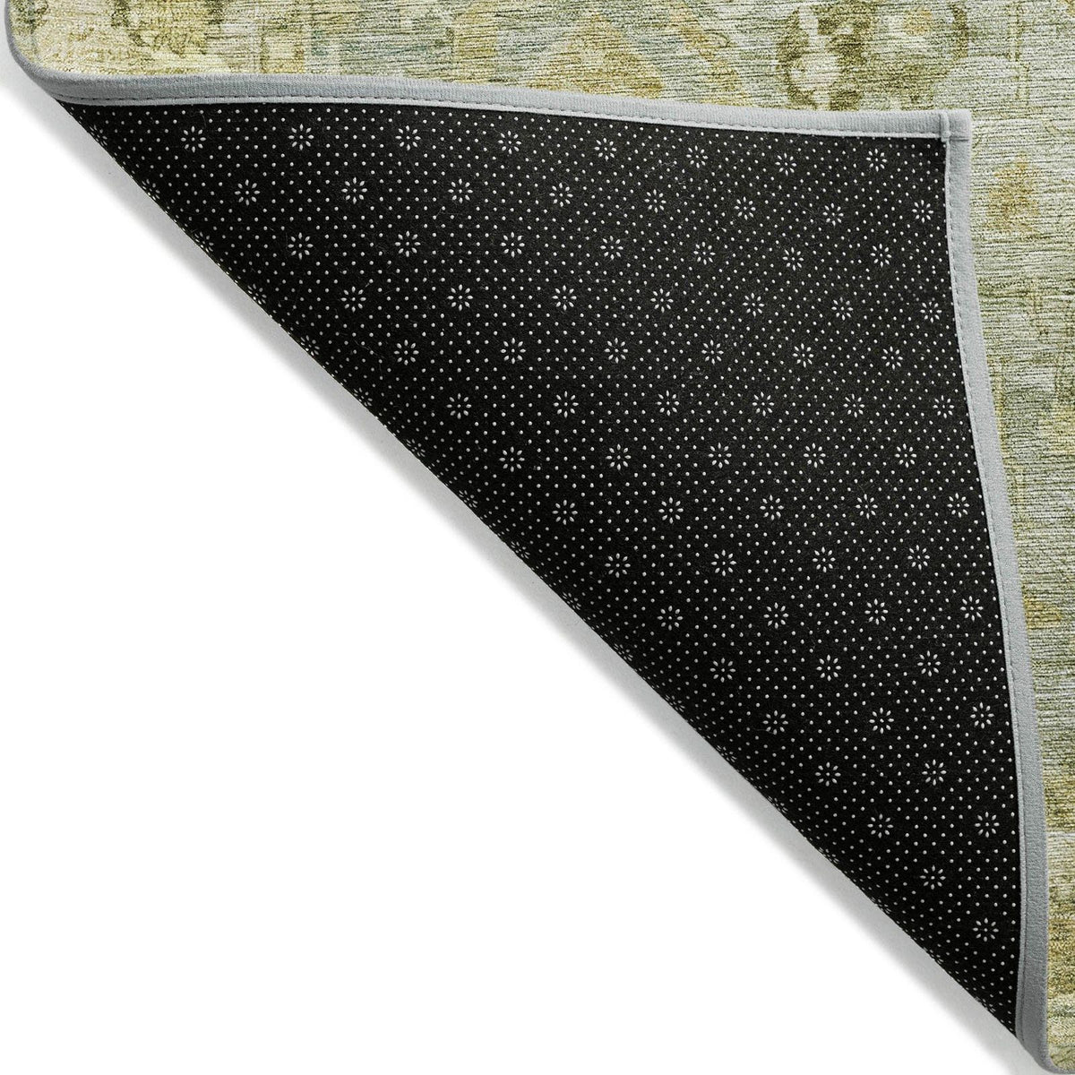 Laeel Green Washable Indoor-Outdoor Rug