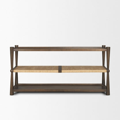 Bondi Dark Brown Mango Wood & Paper Rope Console Table -- Dark Brown