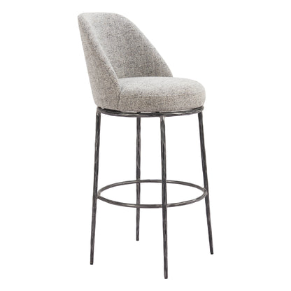 Nordhavn Steel Gray Swivel Barstool