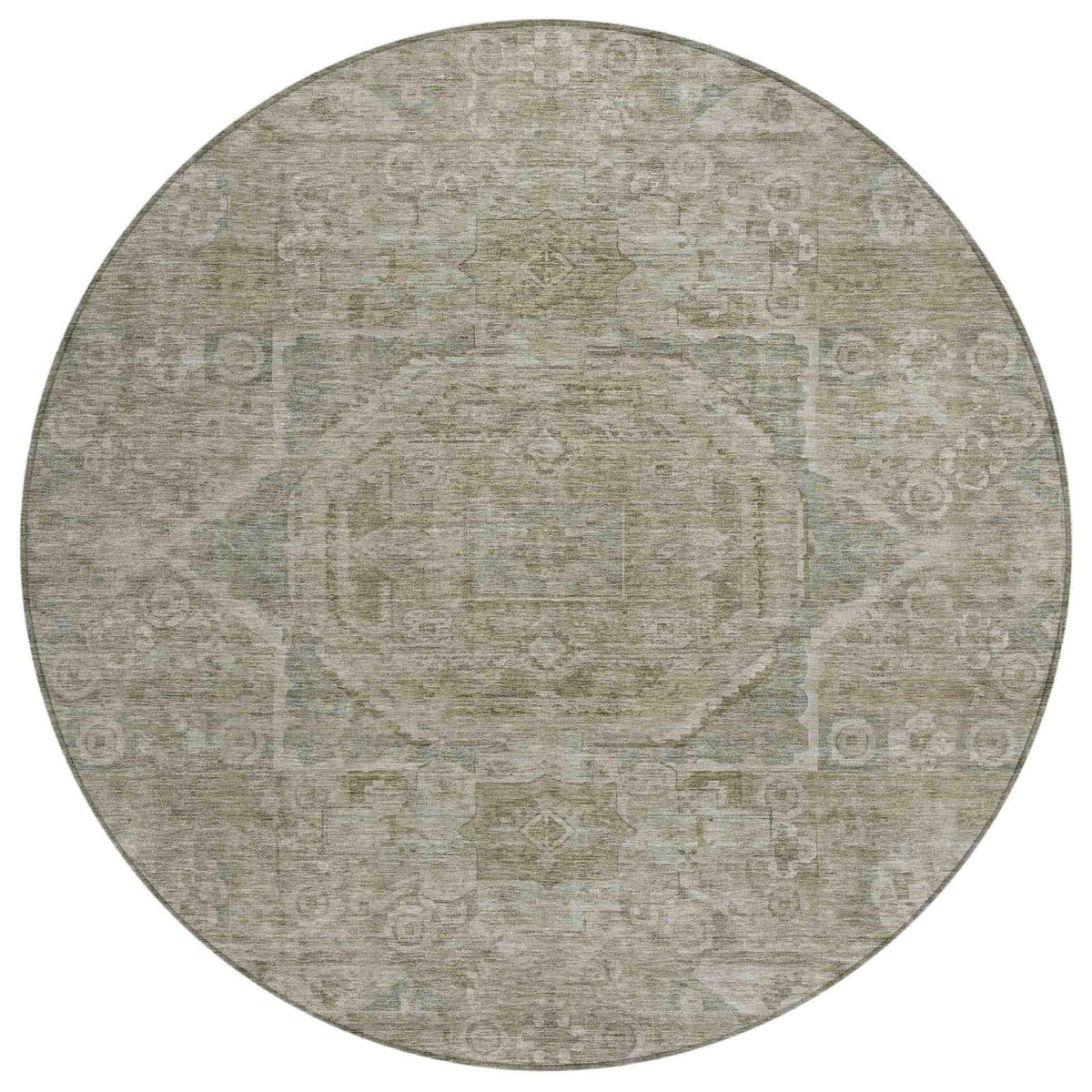 Iriir Gray Washable Indoor-Outdoor Rug
