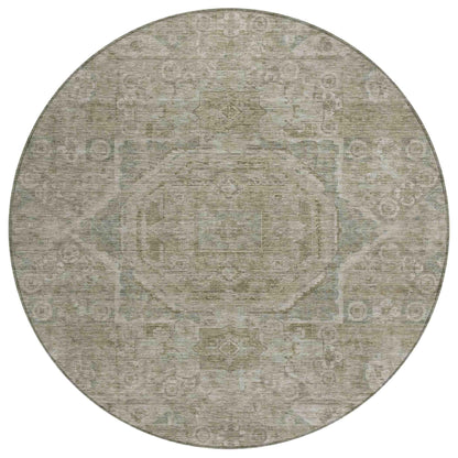 Iriir Gray Washable Indoor-Outdoor Rug